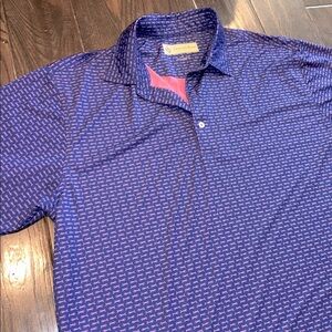 Donald Ross sportswear Purple Polo golf Shirt with Pink Accents size large